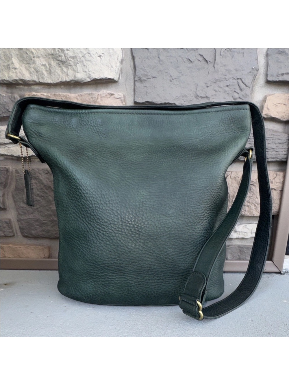 Vintage Coach Sonoma Bucket Bag Green Leather Crossbo… - Gem